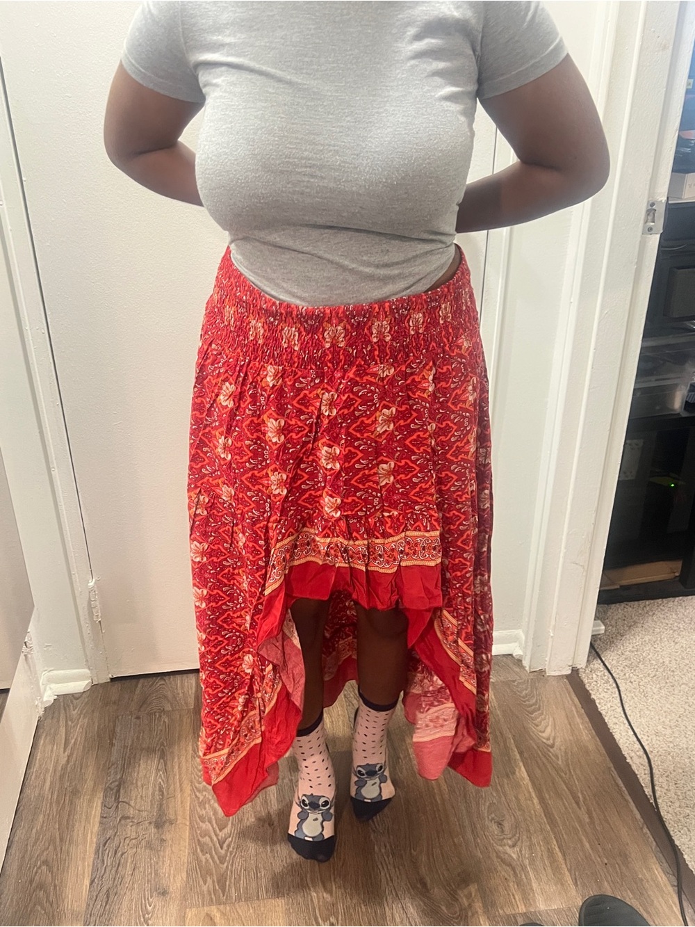 Ruffle Boho High Low Maxi Skirt (16-18)